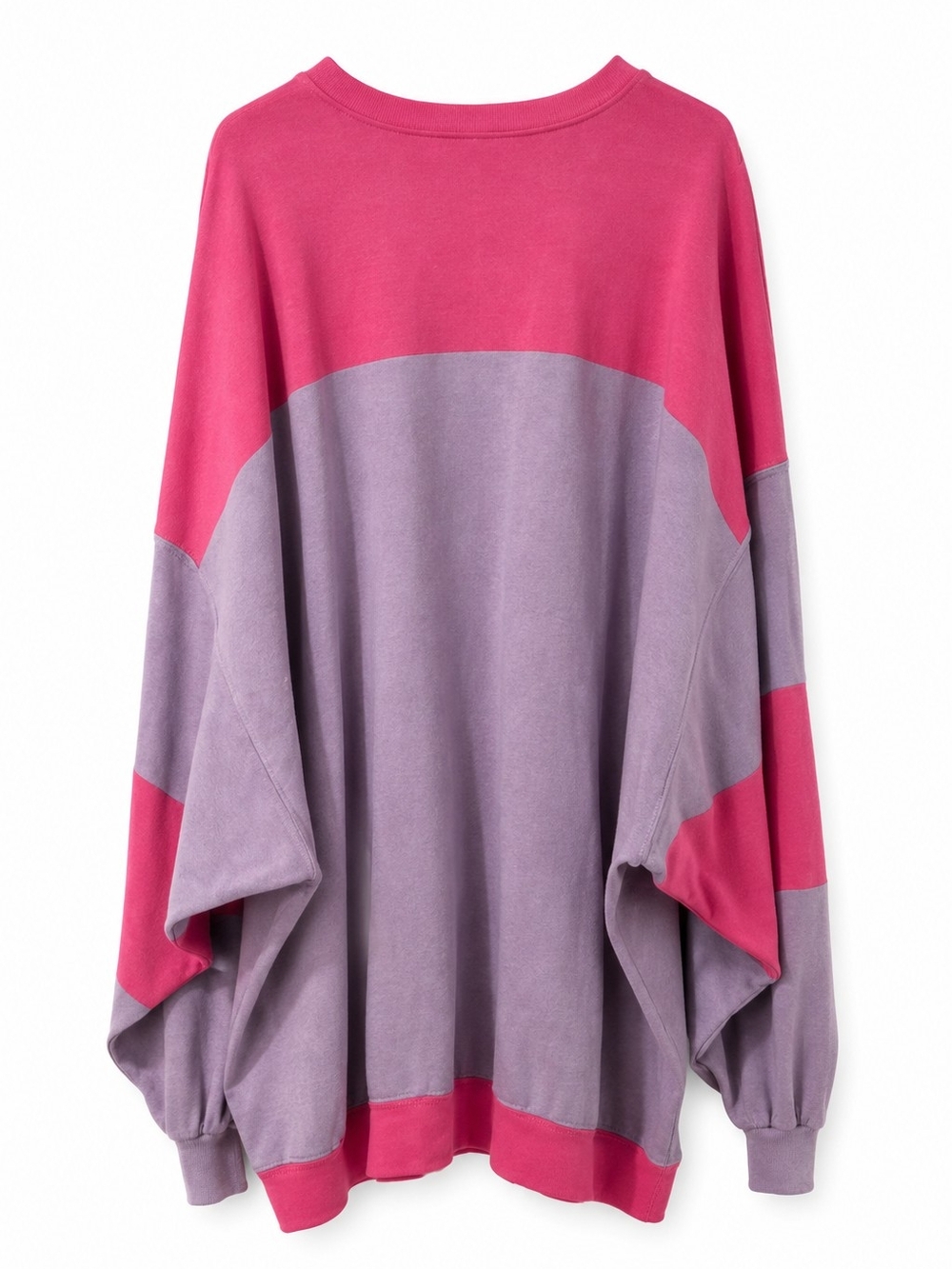 Free People Uptown Colorblock Pullover Sweater M Lilac Aurora Oversized Slouchy - Picture 3 of 9